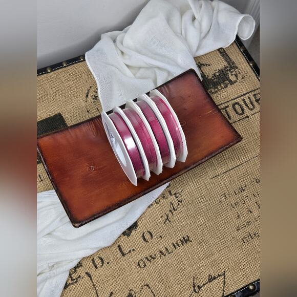 NWT 4 Spools of #996 Williamsburg Rose Grosgrain Ribbon 3/8"x20yd each - Picture 1 of 4